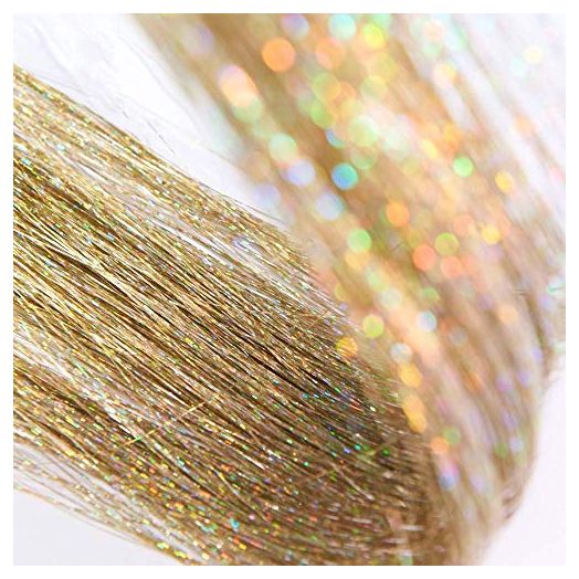 DANSEE 48" Hair Tensile 750 Strands Kit Sparkling Silk Fairy Hair Shiny Hair Flairs Extensions Party