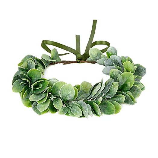 Artificial Green Leaf Crown Eucalyptus Flower Wreath Women Girls Bohemian Headpiece Floral Headband Photo Prop