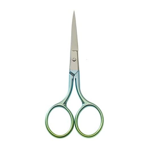 Motanar Multicolor Professional Grooming Scissors for Personal Care Facial Hair Removal and Ear Nose Eyebrow Trimming Stainless Steel Fine Straight Tip Scissors 3.9 Inch (Green)