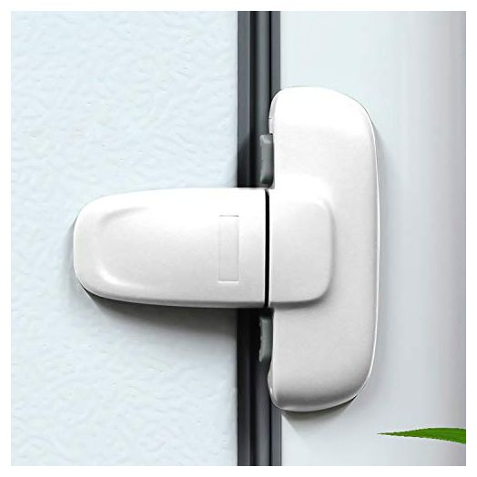 Home Refrigerator Fridge Freezer Door Lock, Latch Catch Toddler Kids Child Fridge Locks Baby Safety Child Lock, Easy to Install and Use 3M Adhesive no Tools Need or Drill(1 Pack, White)