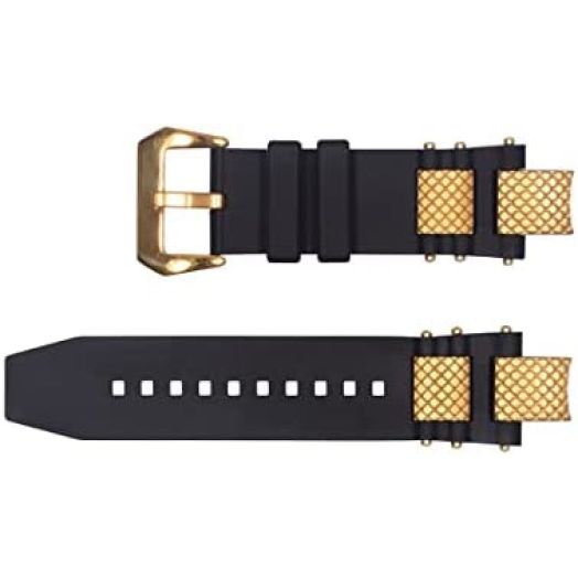Vicdason for Invicta Subaqua Noma III Watch Bands Replacement Strap with Bukcle and Golden Metal Inserts - Black Rubber Silicone Invicta Watch Strap