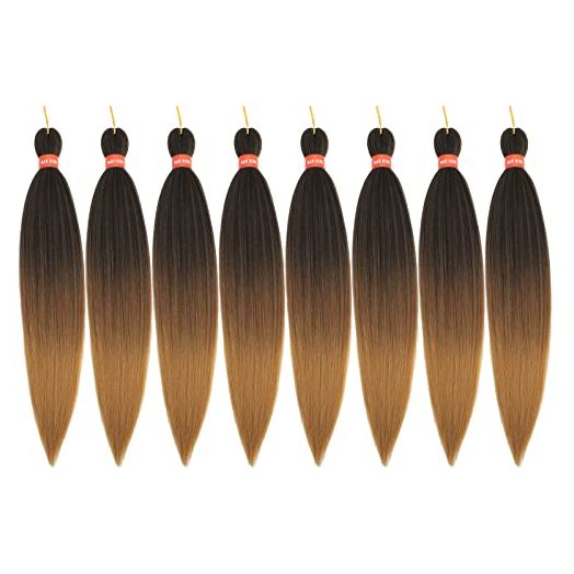 Ombre Pre-stretched Braiding Hair, Top Silky Braid Hair Extensions, Itch Free Crochet Twist Hair Braids