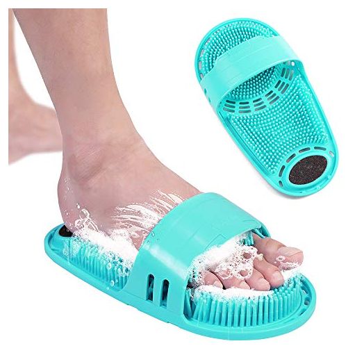 meidong Silicone Shower Foot Scrubber Personal Foot Massage and Cleaning, Non-Slip Foot Scrubber for Men and Women (1PCS Green)