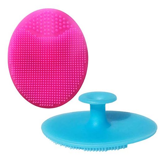 Silicone Face Scrubbers Exfoliator Brush&Baby Bath Brush& Facial Cleansing Brush&Baby Cradle Cap Brush&Silicone Massage Brush,Suitable for Adult Facial Cleansing and Baby Bathing (Large)
