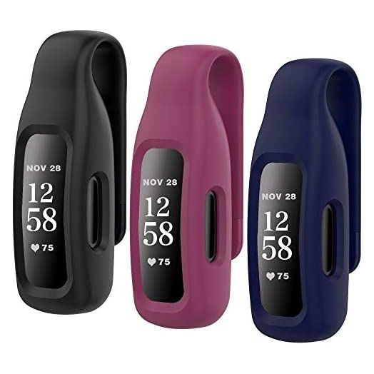 HSWAI Clips Replacement for Fitbit Inspire 2, Silicone Clip (3 Pack)