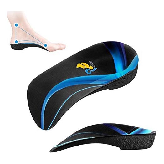 3/4 Arch Support Insoles for Women/Men,QBK Orthotics Shoe Insoles High Arch Supports Shoe Insoles for Plantar Fasciitis, Flat Feet, Over-Pronation,Height Increase Insoles, Heel Cushion Inserts,M