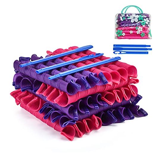 40pcs Hair Curlers Heatless Spiral Curlers with 6pcs Styling Hooks 22inch/55cm Magic No Heat Hair Curlers DIY