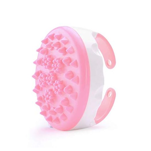 Med SPA Care Silicone Bath Body Brush,Back Scrubber,Fat Burner,Cellulite Massager,Exfoliating Brush,Five Elements Meridian Massage Brush,Hair Brush,Scalp Massager,Wet & Dry Brush Shampoo Brush(Pink)
