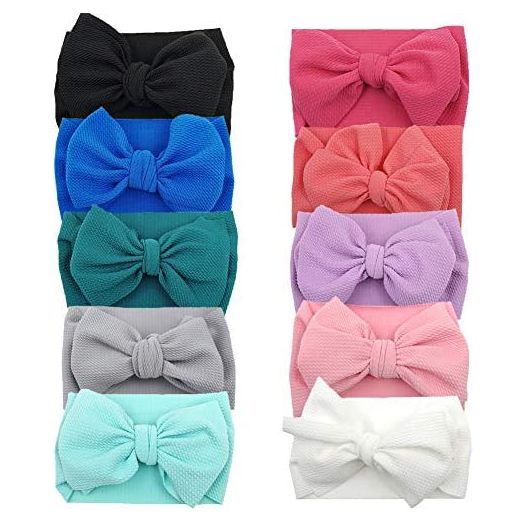 Baby Girl Bow Headbands Newborn Hairband Baby Turban Knotted Elastic Headwrap for Toddler Hair Accessories