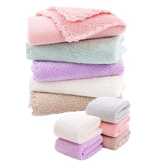 10 Pack Absorbent Microfiber Baby Washcloths Soft Fleece Wash Clothes Face Towels for Baby,Newborns,Infants,Toddlers,Kids,Baby Face Towel Bath Wipes (5 Color)