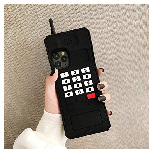 Jowhep Case for iPhone 12 Pro Max Silicone Carton Design Cute Cover Fashion Funny Kawaii Fun Protective Shell for iPhone 12 Pro Max 6.7" 3D Unique Trendy Shockproof Cases Girls Kids Teens Black Retro