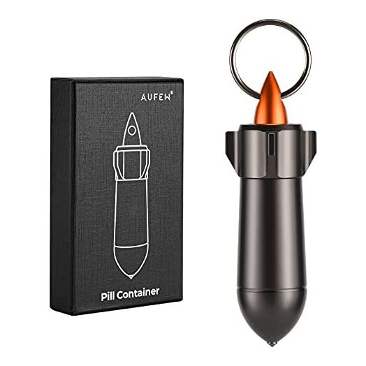 Small Pill Case Waterproof Keychain Pill Box Portable Single Chamber Aluminum Alloy Pill Container EDC Gadgets