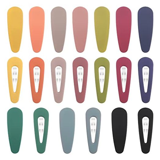 Boobeen Hair Clips, Acrylic Metal Snap Hair Clips for Women -Matte Hair Barrettes for Girls (20 Pack)