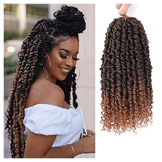 Passion Twist Hair, 14 Inch Passion Twist Crochet Hair For Black Women (8 Pack)