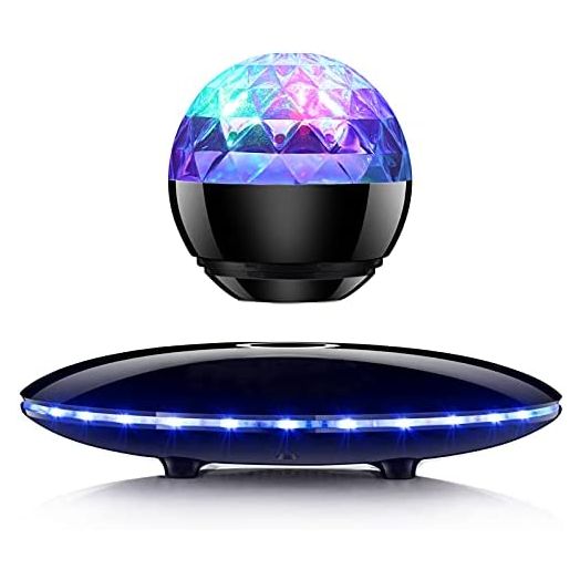 Magnetic Levitating Bluetooth Speaker, RUIXINDA Floating Speaker with Night Light Projector, Colorful Led Flashing Show for Home Birthday Party, Cool Tech Gadgets Birthday