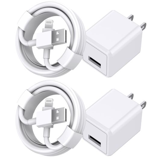 iPhone Charger, {MFi Certified} iPhone Charger to USB Fast Charging Data Sync Transfer Cable with USB Wall Charger Travel Plug Compatible with iPhone 14/13/12/11/11 Pro/Xs/XR/X/8/8Plus and More