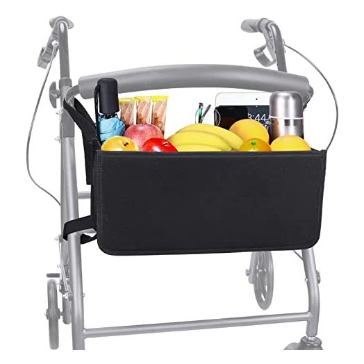 Dotday Rollator Basket, Rollator Walker Bag w/ Cup Holder, Never Tipping Over The Walker