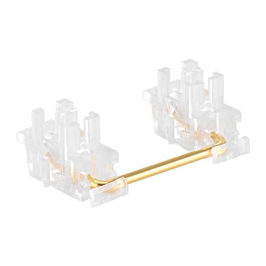 DUROCK Transparent Clear Plate Mount Stabilizer, 2U 6.25U 7U Gold-Plated Wires Compatible with Cherry MX Plate Stabilizers (Clear Plate Stabs 60/87 Keyboard Kit)