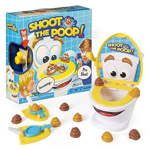 Brybelly Shoot The Poop, Funny Family Game, Fast and Frenzied Flushing Poop Game