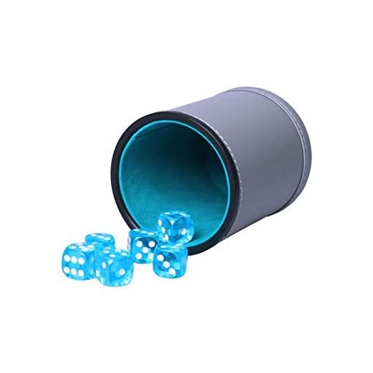 Dice Cup Set PU Leather and Felt-Lined, Quiet Shaking for Yahtzee Farkle Liars Dice Games
