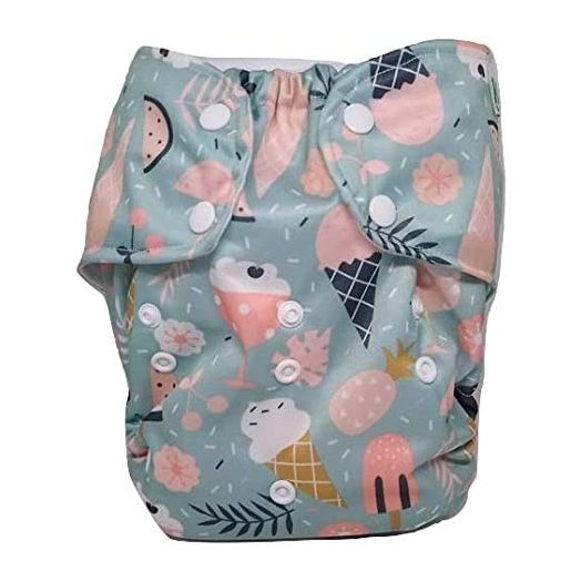 Kijani Baby XL Cloth Diaper Cover for Big Kids 30-70 pounds (Ice Cream)