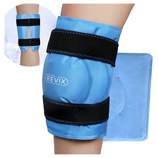 REVIX XL Knee Ice Pack Wrap Around Entire Knee After Surgery, Reusable Gel Cold Pack for Knee Pain Relief, Injuries, Swelling, Bruises, and Replacement Surgery