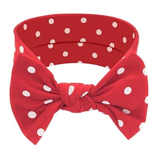 Babygiz Baby Girl Headbands-Infant,Toddler Cotton Handmade Hairbands with Bows Child Hair Accessories (Red with White Polka Dots, 1)