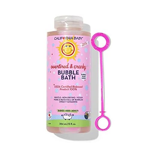 California Baby Overtired and Cranky Bubble Baths - No Tear , Pure Essential Oils for Bathing, Hot Tubs, or Spa Use, 100% Plant-Based - USDA Certified, Overtired and Cranky, 13oz