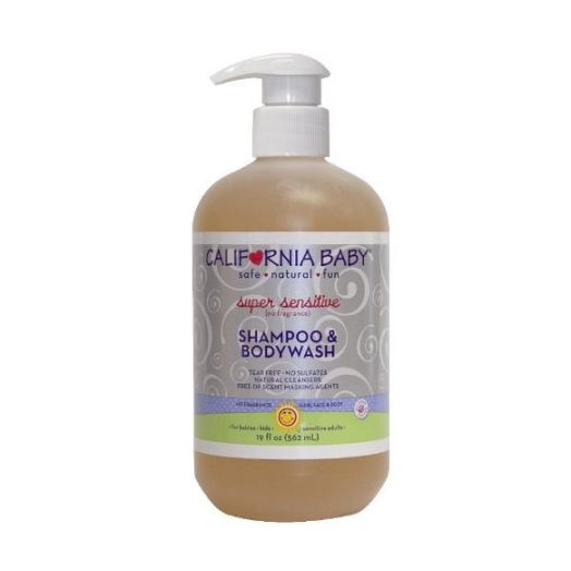 California Baby Super Sensitive Shampoo & Bodywash No Fragrance, 19.0 FL OZ