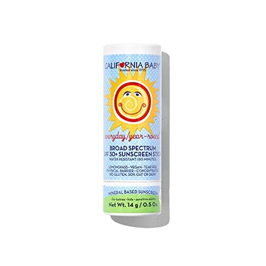 California Baby SPF30+ Sunscreen Lotion - Everyday/Year Round, For Babies, Kids & Adults, Water Resistant and Hypo-Allergenic, .5oz