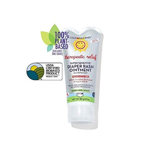 California Baby Super Sensitive Diaper Rash Ointment - For Babies, Kids and Adults, Skin Protection, Bio-Based - USDA Certified, 2.9 oz