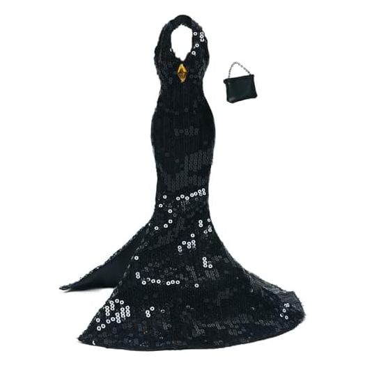 BJDBUS Limited Edition Black Wedding Dress with Handbag Accessory for 11.5 inch Girl Doll Princess Clothing Set
