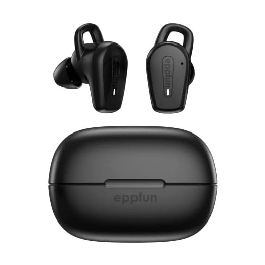 eppfun Hybrid Active Noise Cancelling Wireless Earbuds, Qualcomm AptX-Adaptive HiFi Earbuds, Bluetooth 5.2 in-Ear Detection Headphones, 6-Mic Headset, 32H Playtime, Game Mode Low Latency Earphones