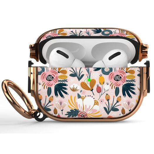 Maxjoy for Airpods Pro 2nd/1st Generation Case with Lock, Flower Airpod Pro 2 Case Lock Protective Hard Cute iPod Pro 2 Case for Women Men with Keychain for Airpods Pro (2023/2022/2019)