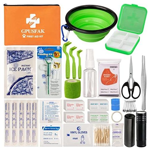 Pet First Aid Kit for Dogs & Cats - Pet Emergency Kit with First Aid Supplies for Home Camping Hiking Traveling Hunting and Sports