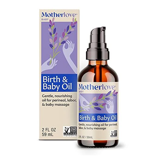 Motherlove Birth & Baby Oil (2 oz) Gentle Lavender-Infused Oil for Perineal, Labor & Baby Massage—Non-GMO, Organic Herbs