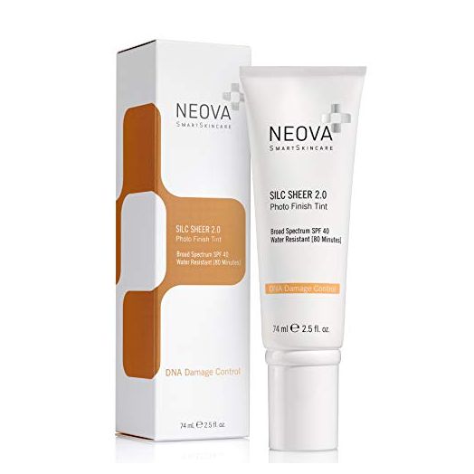 NEOVA SmartSkincare Silc Sheer 2.0 Tinted Sunscreen 2.5 fl oz | Broad Spectrum SPF 40 | Up To 80 min. Water Resistance | Oil & Fragrance Free | For All Skin Types