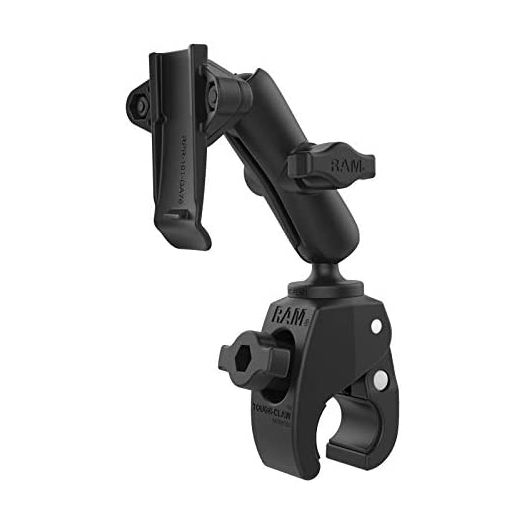 RAM Mounts Tough-Claw Small Clamp Mount with Garmin Spine Clip Holder RAM-B-400-GA76U with Medium Arm for Motorcycle, ATV/UTV, Bike