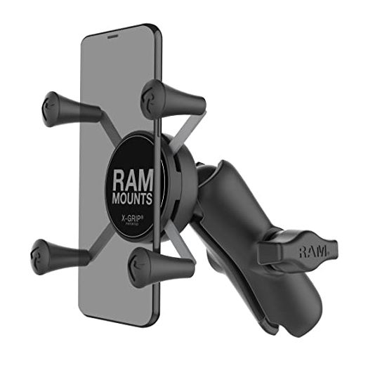 RAM Mounts RAP-HOL-UN7B-201U X-Grip Phone Holder with Composite Double Socket Arm(Medium) Compatible with RAM B Size 1" Ball Components