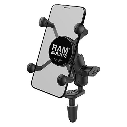 RAM Mounts X-Grip Phone Holder with Motorcycle Fork Stem Base RAM-B-176-A-UN7U with Short Arm for Stems 12mm to 38mm in Diameter