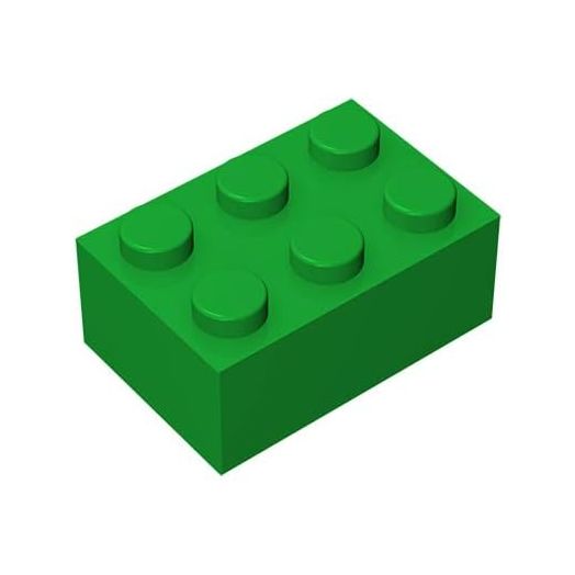 Classic Bulk Brick Block 2x3, 100 Piece Green Brick 2x3,Compatible with Lego Parts and Pieces 3002, Creative Play Set - Compatible with Major Brands(Colour:Green)