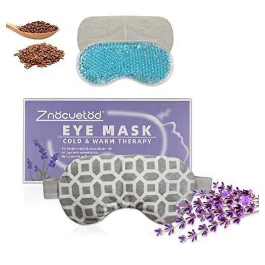 2 in 1 Heated/Ice Eye Mask Moist Heat Eye Mask Lavender & Flaxseed Sinus Pillow Microwavable for Dry Eye,Styes,Sinus Pain,Headache,Migraine,Puffy or Swollen Eyes Irritated and Inflamed Eyelid Bumps