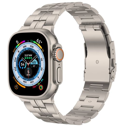 Baozai Titanium Band Compatible with Apple Watch 49mm Ultra, 45mm, 44mm, 42mm - Sport Band for Men