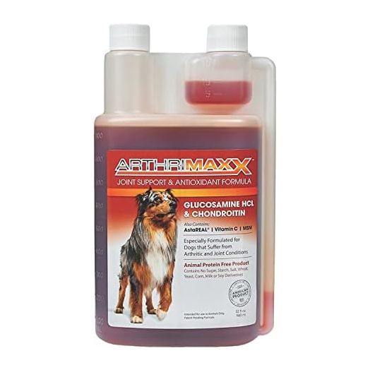 Dog Supplement for Joint Inflammation & Arthritis, Naturally Potent Dog Joint Care, Antioxidant Formula with MSM, Chondroitin, Vitamin C, & Glucosamine for Dogs, 32 fl oz