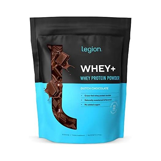 Legion Whey+ Chocolate Whey Isolate Protein Powder from Grass Fed Cows, Non-GMO, Lactose Free, Sugar Free