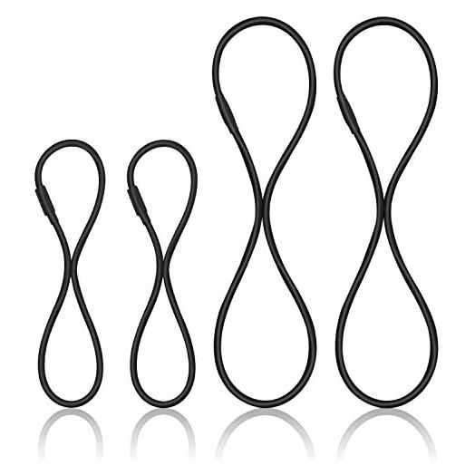 Boseen Universal Elastic Bands Replacement, Anti-aging Rubber Ring for Microphone Shock Mount Holder Clamp Clip, Set of 4 (Black)