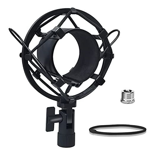 Boseen Microphone Shock Mount Mic Holder, Anti-Vibration Suspension Shock Mount Mic Holder Clip for 43mm-47mm Diameter Condenser Microphone
