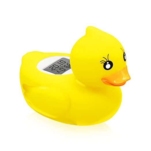 Baby Bath Tub Water Thermometer - (Upgraded Version) Digital Water Temperature Thermometer & Room Thermometer, Duck Floating Toy for Infant Toddler Bathtub Pool with Temperature Warning
