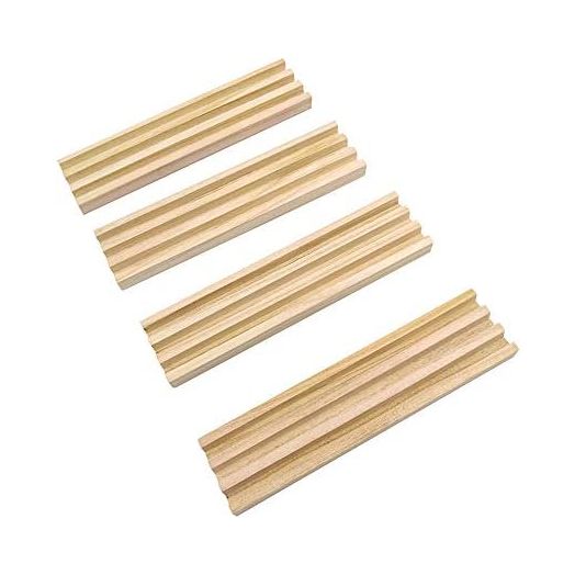Yuanhe Wooden Domino Racks/Trays, Set of 4, Dominoes NOT Included