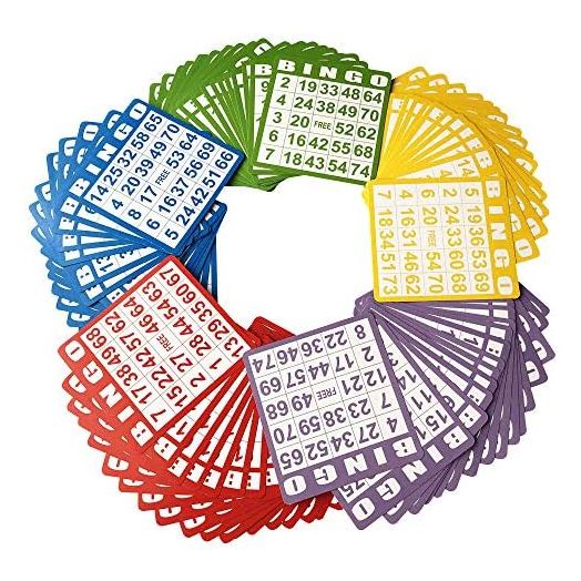 Yuanhe 100 Bingo Game Cards,Bingo Set, Kids Party Paper Card Games, School Classroom Family Gathering Activity, Casino Trip